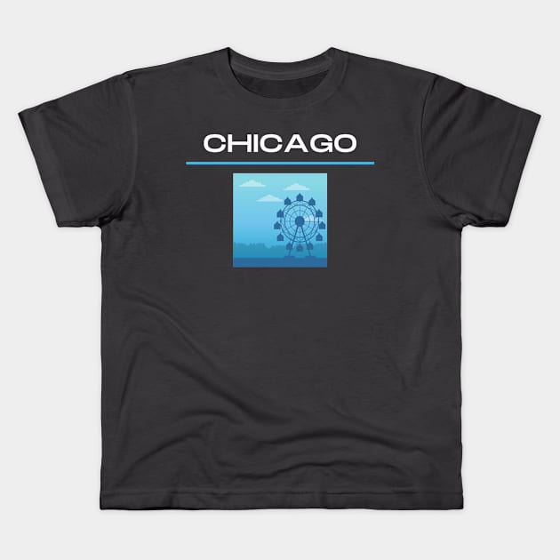 Chicago city Kids T-Shirt by yum72